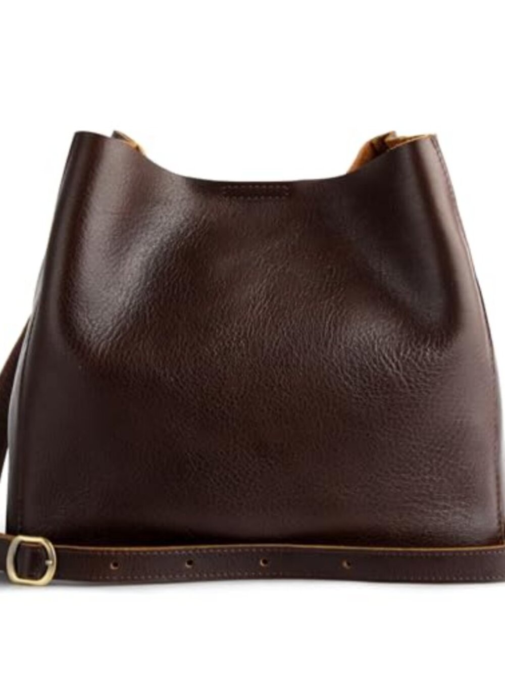 Full Grain Leather Crossbody Bag Convertible Butterfly Bucket Purse